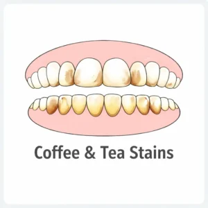 Coffee and tea stain effect on teeth