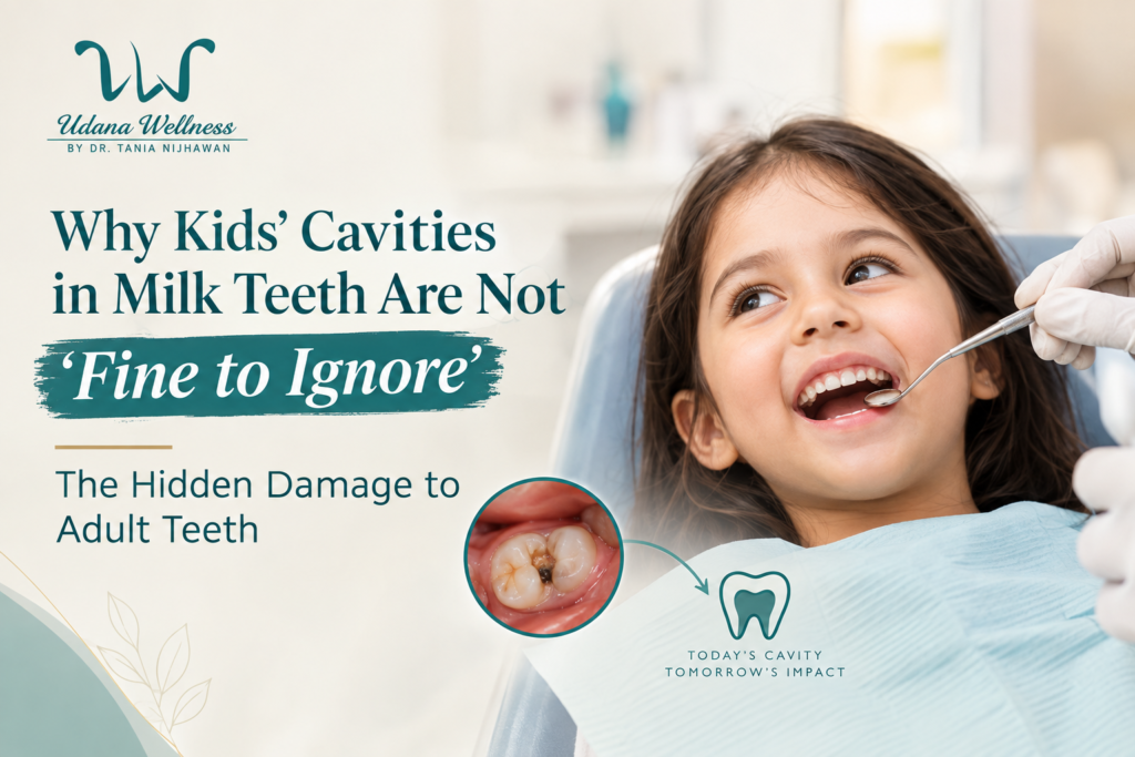 A cavity in a milk tooth isn't a problem you can safely wait out. What happens to that tooth directly influences the alignment, appearance, and health of the permanent tooth developing right beneath it. Treating it early is quick and inexpensive. Ignoring it can mean years of orthodontic correction or a permanent tooth that comes in already compromised a trade nobody would consciously choose if they understood the connection.